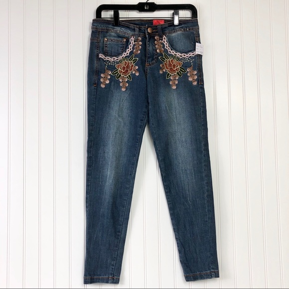 v cristina embroidered jeans